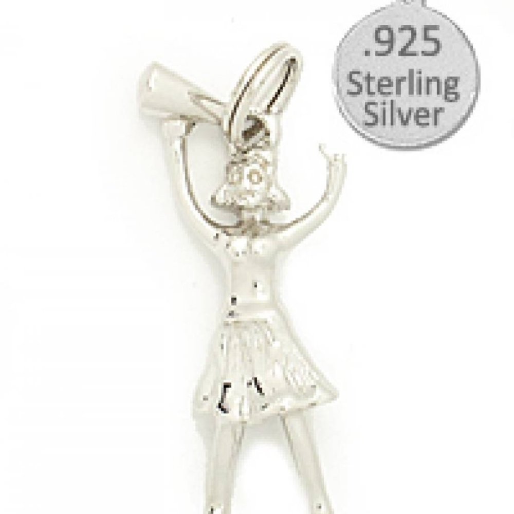 Sterling Silver cheerleader charm is 925 NEW